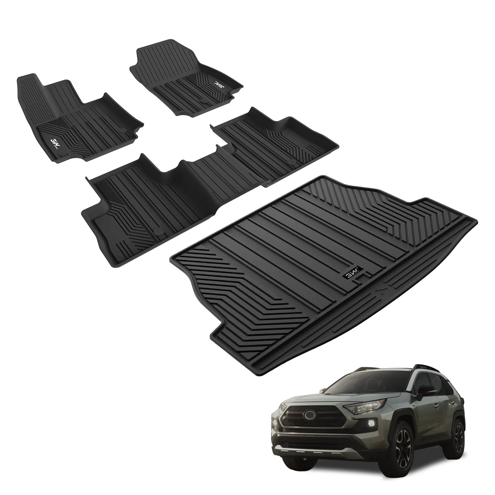 3W All Weather Car Mats For Toyota RAV4 XA50 2019-2025 LHD